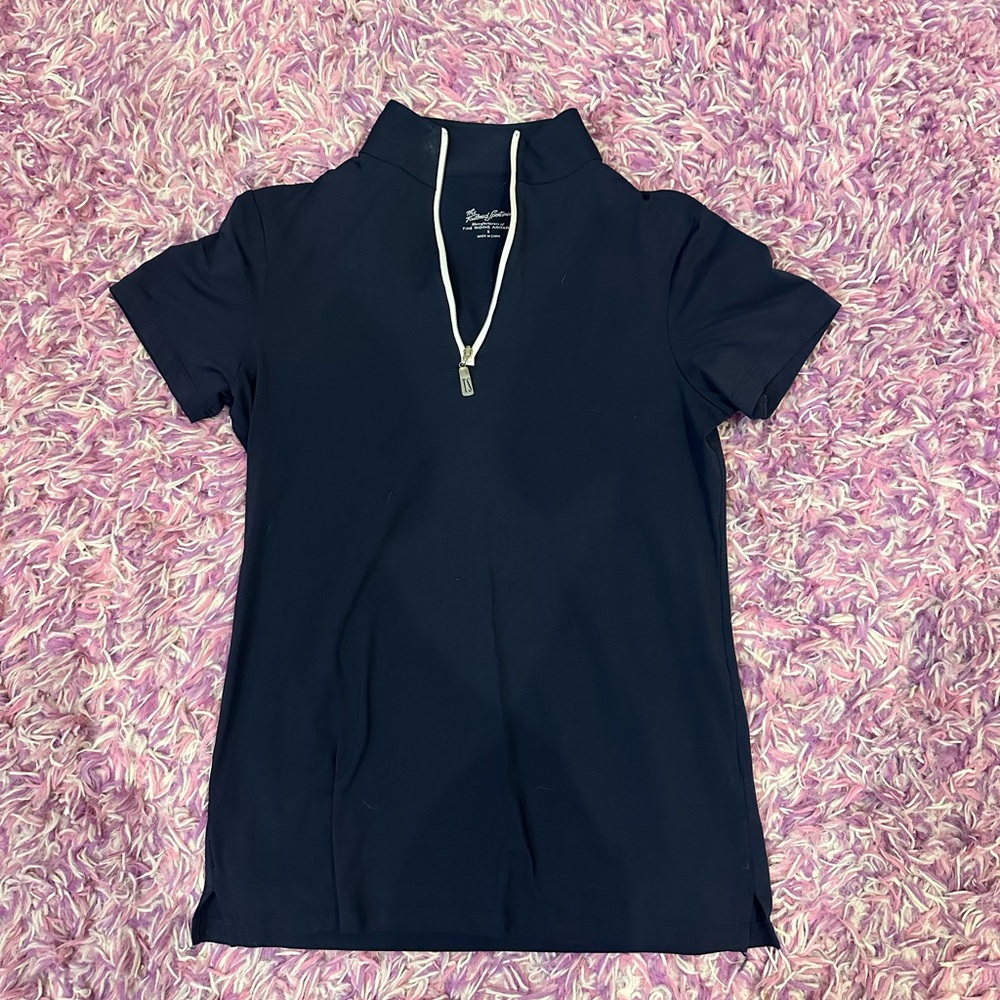 The Tailored Sportsman Dark Blue Short Sleeve Top